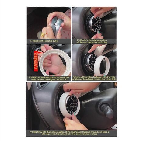 1 jeu/4 pièces Cache de garniture de grille d'aération de climatisation de voiture-- (1/5)