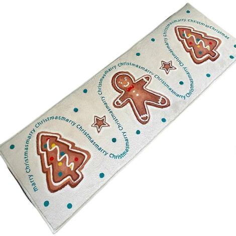 Tapis de lit, tapis de sol sapin de Noël, décoration bonhomme en pain d'épice-- (1/5)