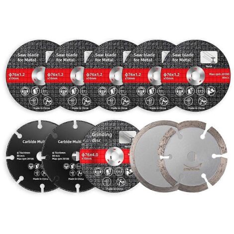 10 disques de scie de 76 mm pour outil rotatif de meulage électrique (1/5)