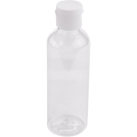 Lot de 4 flacons transparents en plastique de 100 ml pour shampoing, format voyage.