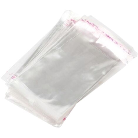 200 sacs en plastique transparents autocollants de 7 cm x 13 cm, à peler et à refermer -- (1/5)
