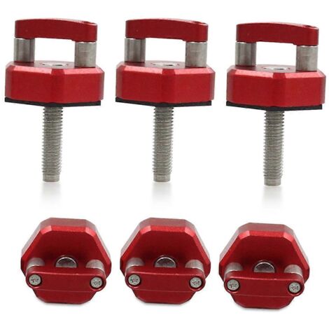 Lot de 6 vis moletées à démontage rapide pour toit rigide de voiture (rouge) (1/5)