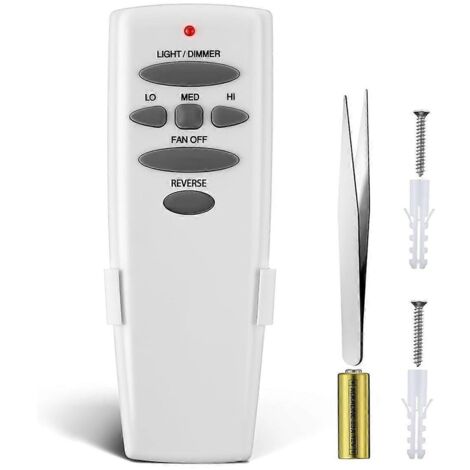 Télécommande pour ventilateur de plafond avec variateur d'intensité lumineuse réversible à piles ---