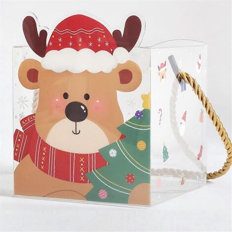 20 boîtes cadeaux carrées transparentes en PVC pour bonbons, idéales pour Noël. (1/5)