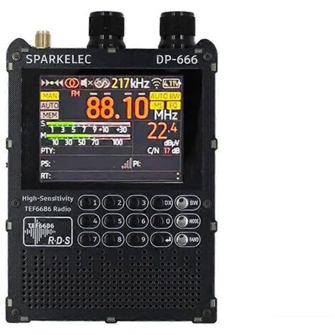 Récepteur radio à bande complète avec écran tactile IPS haute sensibilité, noir. (1/5)
