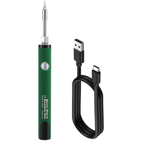 Kit de mini fer à souder à filetage 510, tension réglable à 3 vitesses, vert-- (1/5)