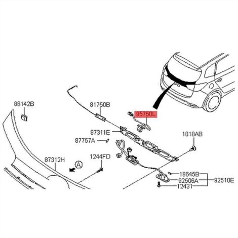 Caméra de recul 6 broches avec support pour Kia Carens 2014-2017 (1/5)
