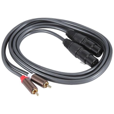 Câble double XLR femelle vers RCA, robuste, 2 XLR femelles vers 2 RCA mâles (1/5)