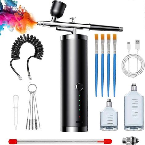 Aérographe portable avec compresseur, kit d'aérographe portatif A-- (1/5)