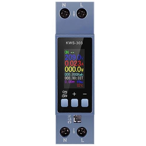Voltmètre, ampèremètre, wattmètre, compteur d'énergie à montage sur rail DIN (1/5)
