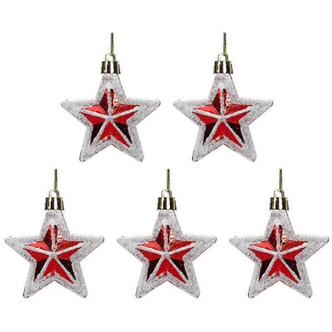 Décoration de sapin de Noël étoile rouge, pendentif, accessoires de décoration, B-- (1/5)