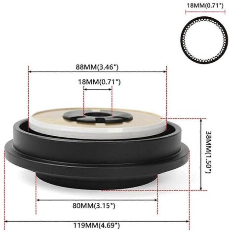 Adaptateur de moyeu de volant 121H pour Toyota Lexus - Noir (1/5)