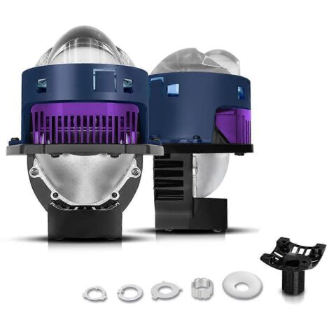 Phare avant 3 pouces avec lentille laser, feux de route et de croisement, projecteur antibrouillard bi-LED blanc (1/5)