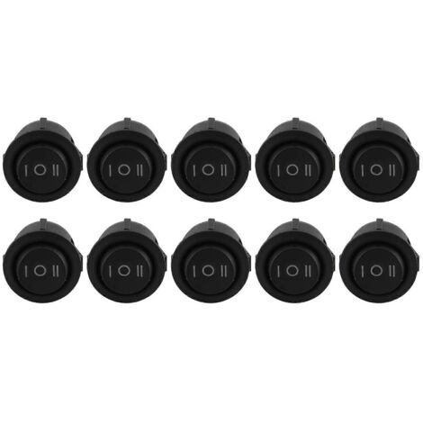 10 pièces x Interrupteur à bascule rond SPDT 3 positions ON/OFF/ON pour bateau 6A/250V 10A/125V AC-- (1/5)