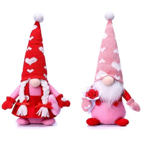 Gnomes décoratifs en peluche pour la Saint-Valentin - pour décorer votre table - (1/5)