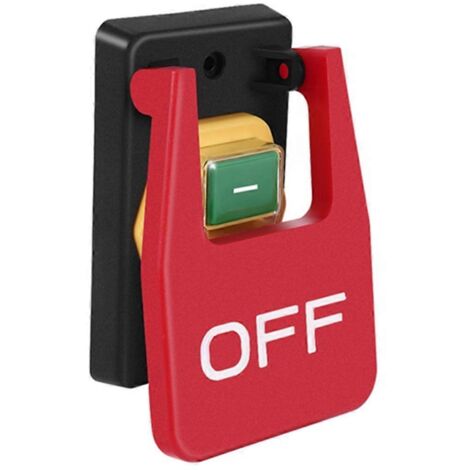 Interrupteur à bouton-poussoir d'arrêt d'urgence avec couvercle rouge 250 V 16 A (1/5)