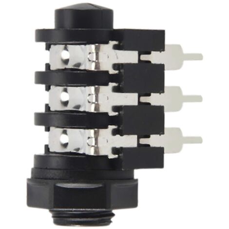 Prise jack audio stéréo 6,5 mm (1/4") pour montage sur panneau de circuit imprimé, 6 broches - (1/5)