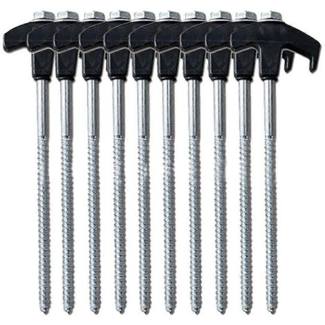10 piquets de tente à visser, ancrages au sol M8 robustes -- (1/5)