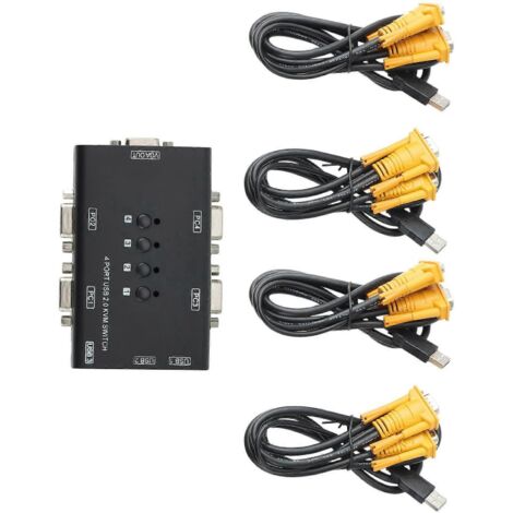 Commutateur KVM, commutateur KVM VGA USB, pour PC, clavier, souris, scanner --- (1/5)