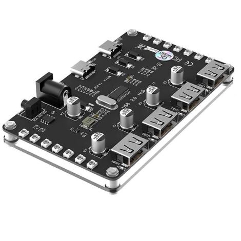 Adaptateur secteur double 4 en 1 avec hub USB 2.0 (1/5)