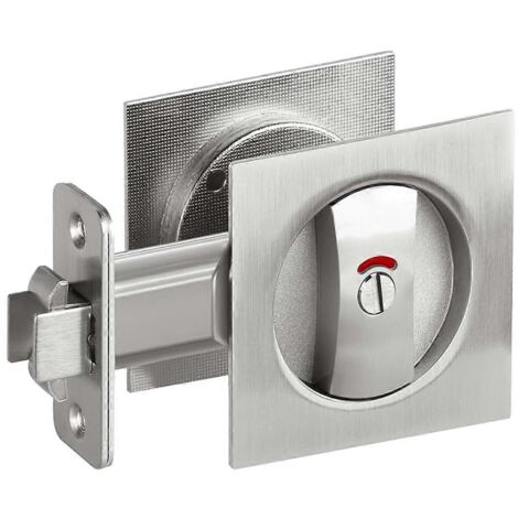 Verrou de porte coulissante avec voyant lumineux, loquet carré pour plus de confidentialité-- (1/5)