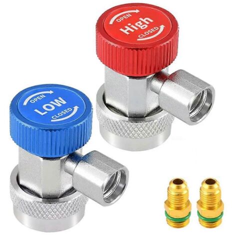 Adaptateur en laiton pour raccord rapide automobile R134A H/L (1/5)