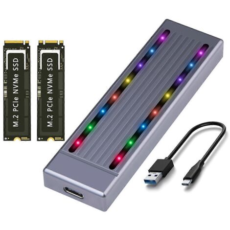 Boîtier pour disque dur NVMe SSD avec éclairage RGB cool A-- (1/5)