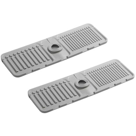 Tapis d'égouttage pour robinet de cuisine, tapis anti-éclaboussures antidérapant gris (1/5)