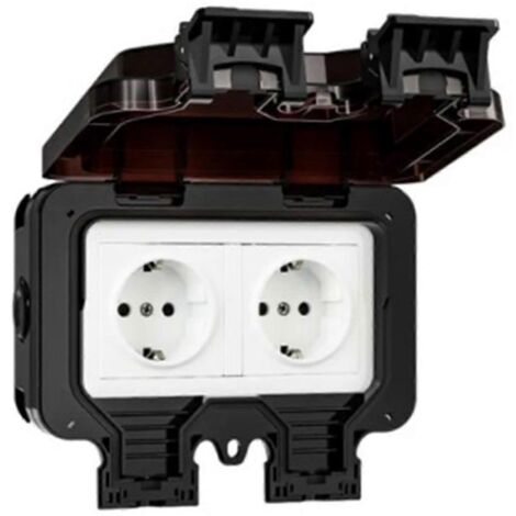Prise murale étanche IP66 220 V noire (B)-- (1/5)