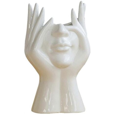 Vase nordique en céramique, demi-visage de femme, B-- (1/5)
