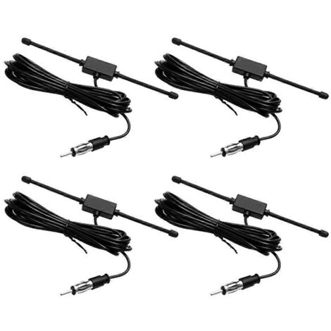 Antenne dipôle AM/FM universelle noire pour voiture ou bateau (4 pièces) (1/5)