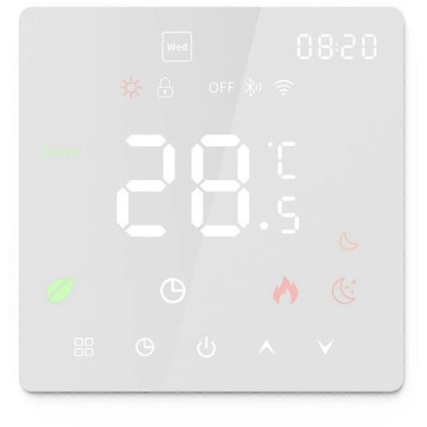 Thermostat chauffant tactile Wi-Fi Graffiti blanc 16A-- (1/5)