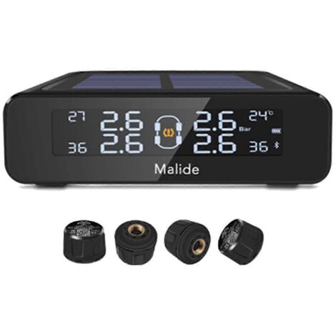 Système de surveillance de la pression des pneus TPMS solaire MALIDE pour voiture -- (1/5)