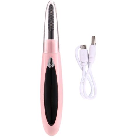 Recourbe-cils électrique chauffant, rechargeable par USB, kit de maquillage rose (1/5)