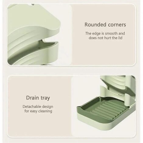 Organisateur de couvercles de casseroles pour placard, 3 niveaux, multifonctionnel, kaki (1/5)