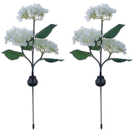 Lampes solaires LED d'extérieur blanches pour jardin, allée et cour. (1/5)