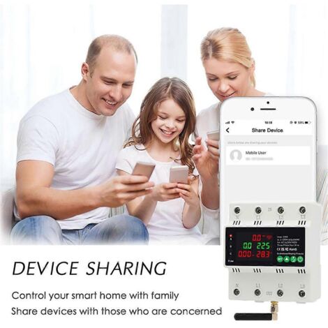 Compteur d'énergie intelligent Tuya WiFi KWh avec protection contre les sous-tensions -- (1/5)
