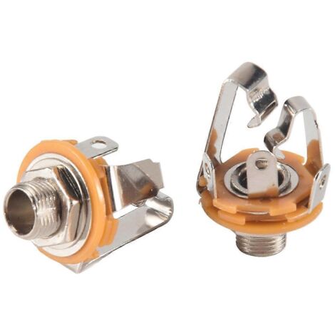 Lot de 2 prises jack stéréo 6,35 mm (1/4 pouce) pour guitare électrique et basse (1/5)