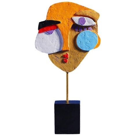 Sculpture de masque abstrait moderne, statue en résine, ornement pour la maison, A-- (1/5)