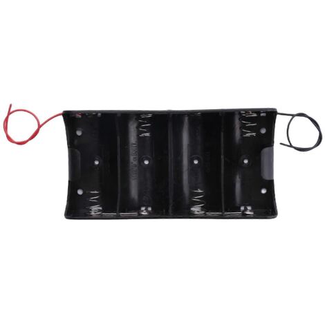 Étui porte-piles à ressort noir pour 4 piles de 1,5 VD (1/5)