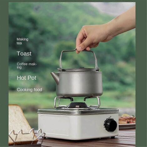 Réchaud à gaz de camping extérieur Strong Trips avec brûleur et grille blancs -- (1/5)