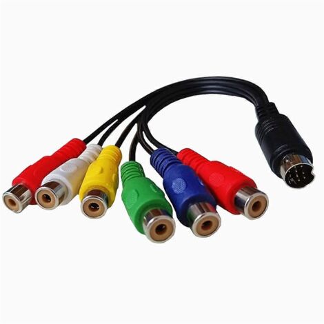 Câble composantes S-Vidéo mâle vers RGB femelle 6 RCA 10 broches DIN S-Vidéo -- (1/5)