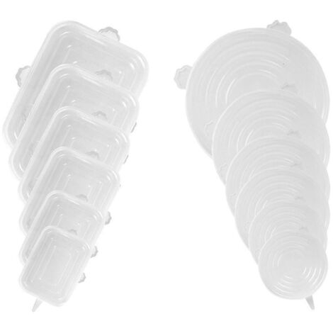 Housse extensible en silicone, pour la conservation des aliments, compatible lave-vaisselle et réfrigérateur - Voir photo - (1/5)