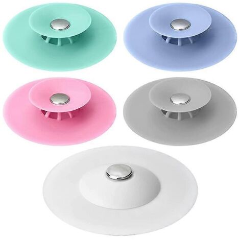 Lot de 5 bouchons de vidange en silicone universels pour éviers, salle de bain et cuisine. (1/5)