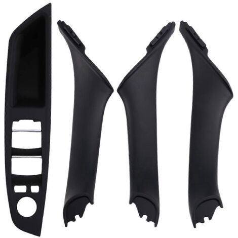 Ensemble de poignées de garniture pour panneau d'accoudoir de porte avant intérieur BMW LHD - Noir (1/5)
