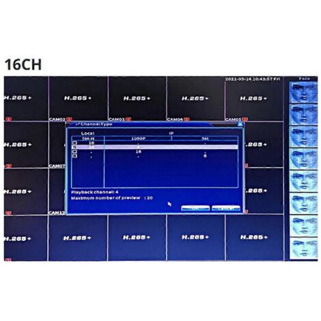 Carte NVR/DVR Xmeye 5M-N 1080P 4CH Hybride 6 en 1 pour vidéosurveillance AHD TV-- (1/5)