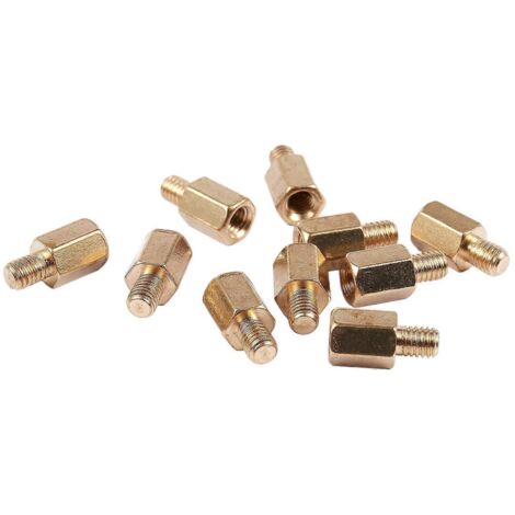 10 entretoises hexagonales en laiton pour carte mère PCB PC, M3 6+4 mm (1/5)