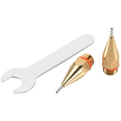 Lot de 2 buses en cuivre 1,0 x 40 mm avec clé de buse, buses interchangeables. (1/5)
