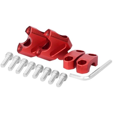 Kit de rehausseurs de guidon 22 mm rouge pour moto (1/5)