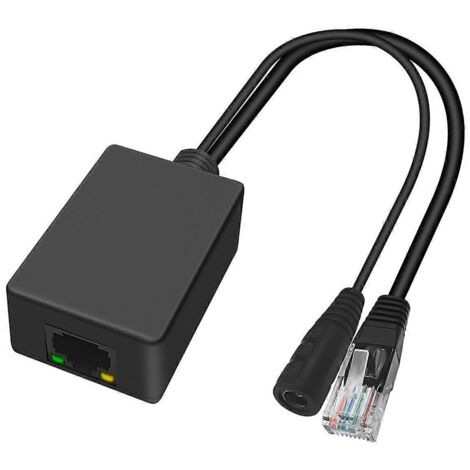 Injecteur PoE Gigabit, convertisseur PoE pour caméra de vidéosurveillance - Noir - (1/5)